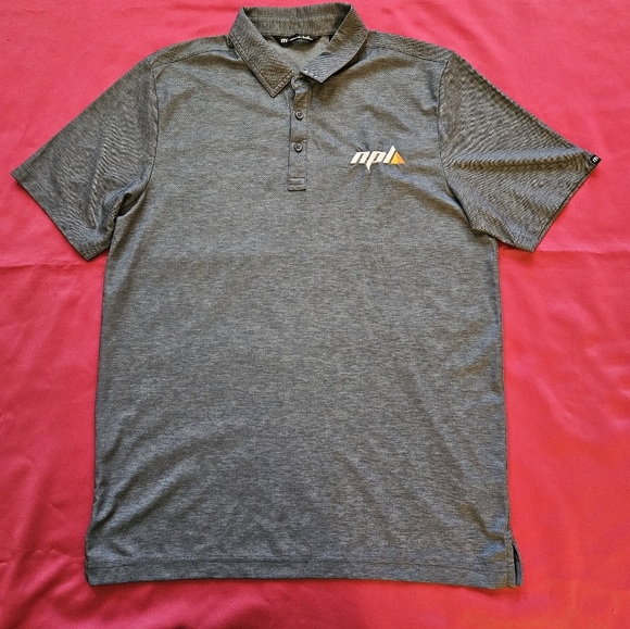 New Men's TravisMathews Grey Polo Short Sleeve Shirt Size L. - Picture 9 of 9